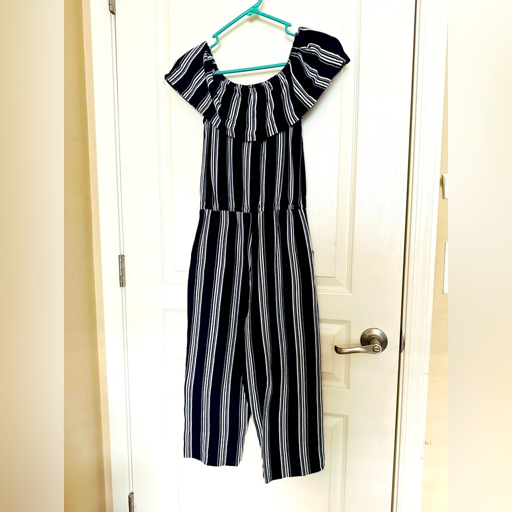Eyeshadow striped girls romper